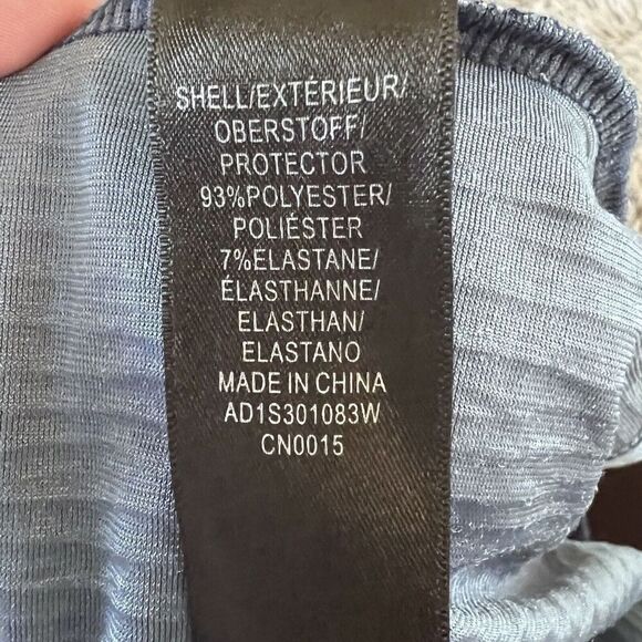 Adrianna Papell Blouse Top Size 3X Blue Velvet Ribbed Stretch Scoop Neck - Picture 6 of 10